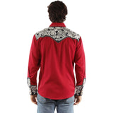 Scully Mens L/S Shirt P-634 - RD/WT/BL